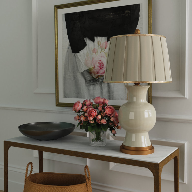 Juliette Celadon Ceramic Table Lamp with Empire Shade