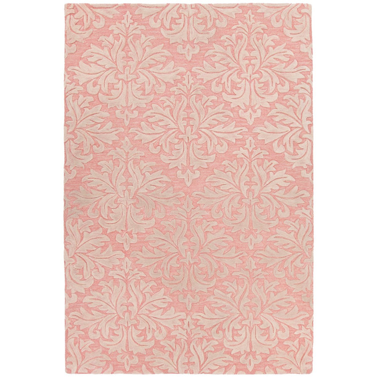 Ivory Rectangular Hand-Tufted Wool Damask Rug 7'9" x 10'6"
