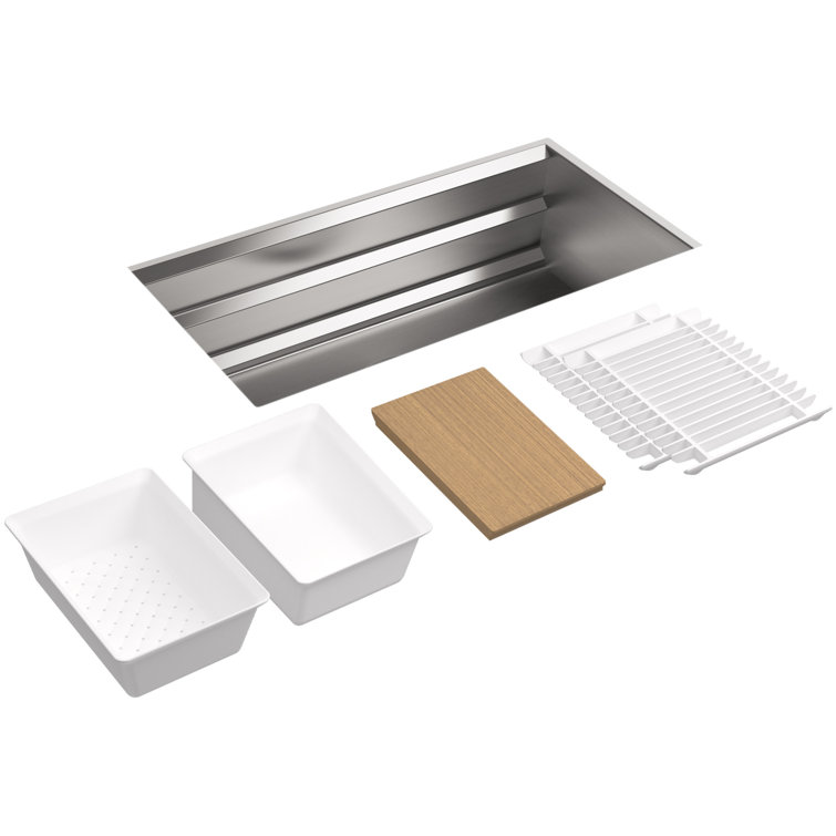 Prolific 33" Stainless Steel Undermount Single Bowl Kitchen Sink with Accessories