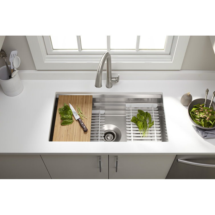 Prolific 33" Stainless Steel Undermount Single Bowl Kitchen Sink with Accessories