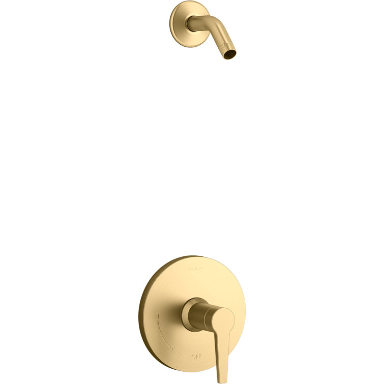 Vibrant Brushed Moderne Brass Wall Mounted Shower Trim Kit