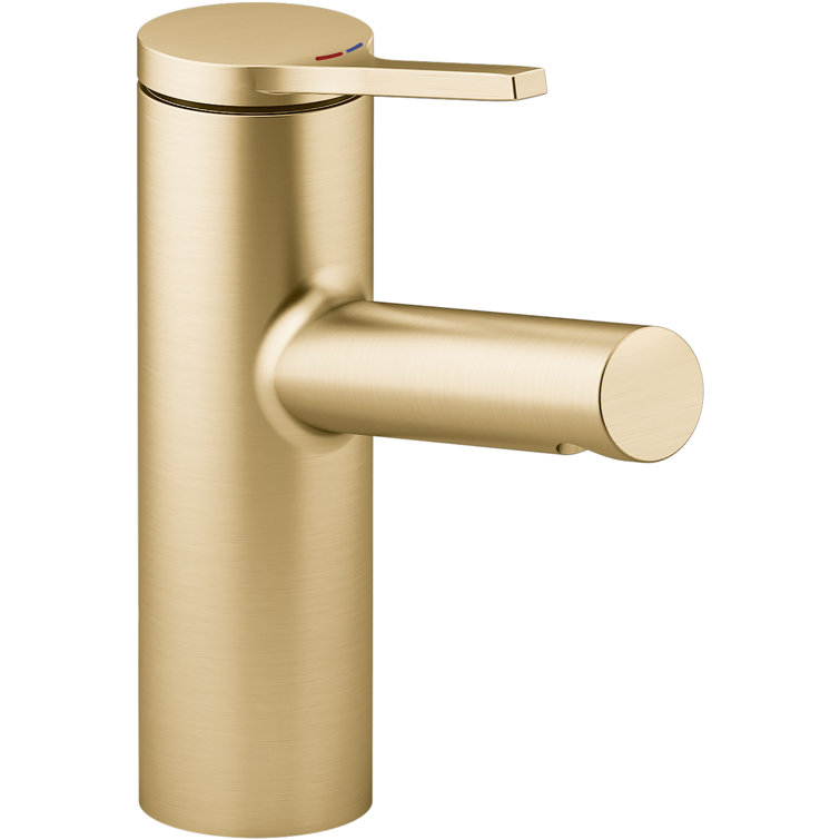 Vibrant Brushed Moderne Brass Single-Handle Bathroom Faucet