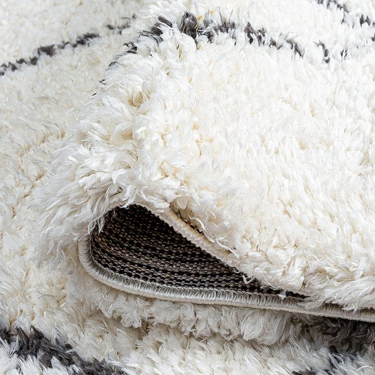 Heavenly Black Shag 2x8 Synthetic Easy Care Runner Rug