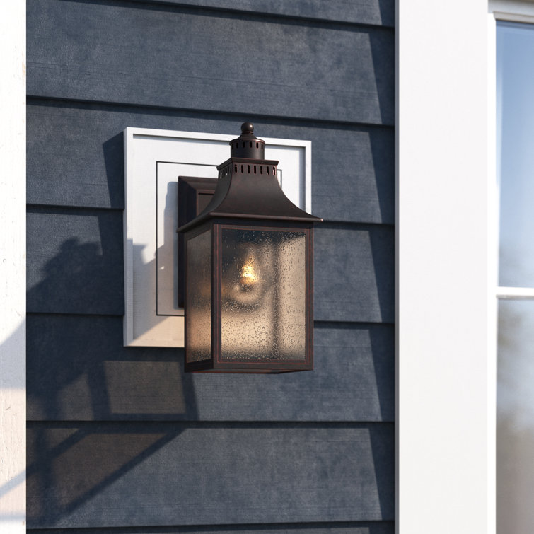 Monte Grande Bronze Outdoor Lantern with Seeded Glass