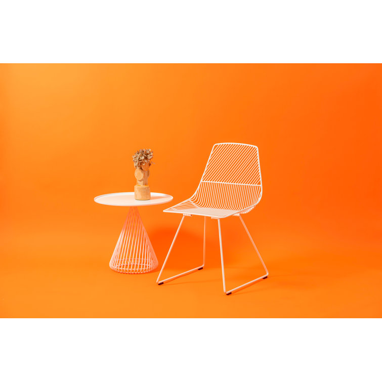 Ethel 32" Minimalistic White Wire Dining Chair