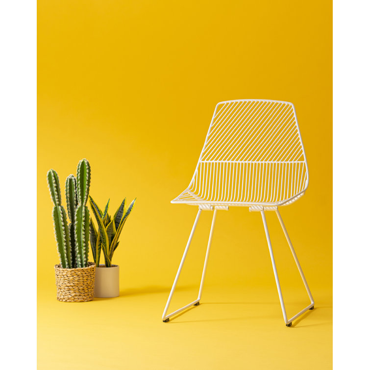 Ethel 32" Minimalistic White Wire Dining Chair