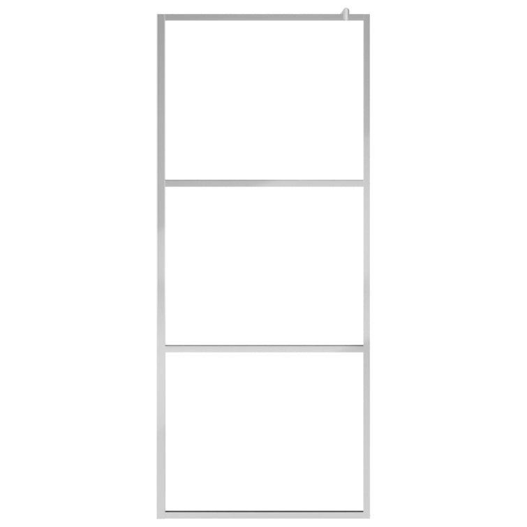 Modern Aluminum and ESG Glass Walk-In Shower Wall, 45.3" x 76.8"