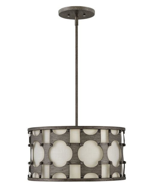 Carter Transitional 3-Light LED Semi-Flush Drum in Weathered Bronze