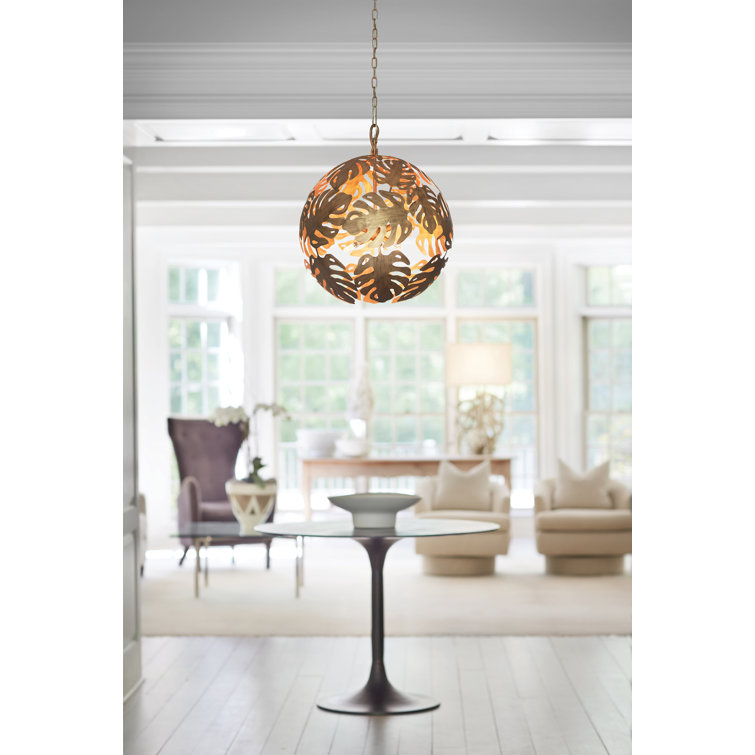 Botanica Burnished Gold 6-Light Drum Chandelier with Linen Shade