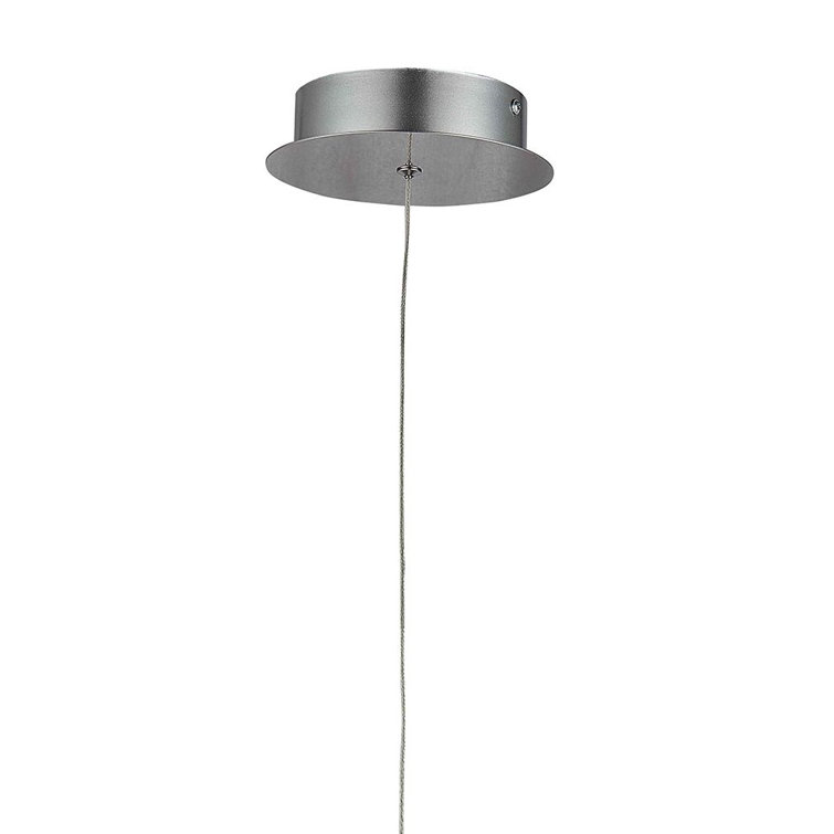 Chrome Spiral LED Pendant Light with Crystal Accents