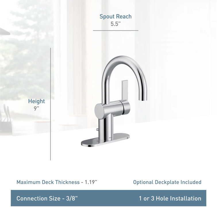 Brushed Nickel Modern Single Handle Bathroom Faucet