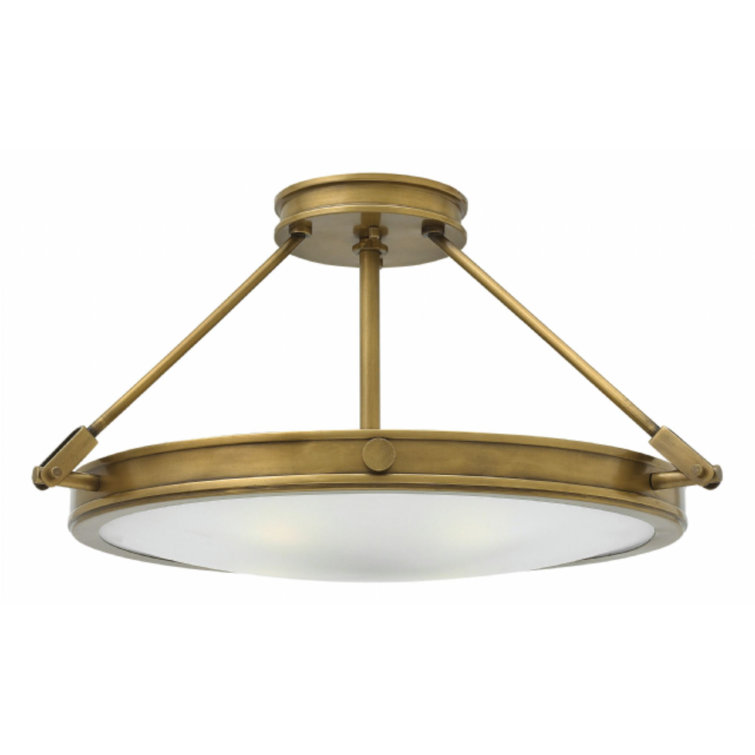 Heritage Brass 4-Light Etched Opal Glass Medium Semi-Flush Mount