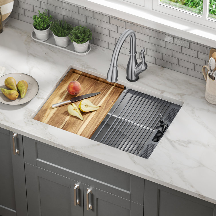 Delta 27" Stainless Steel Undermount Workstation Kitchen Sink with Accessories