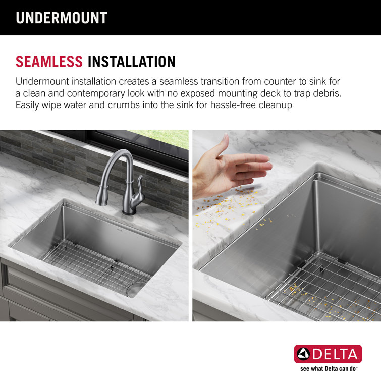 Delta 27" Stainless Steel Undermount Workstation Kitchen Sink with Accessories