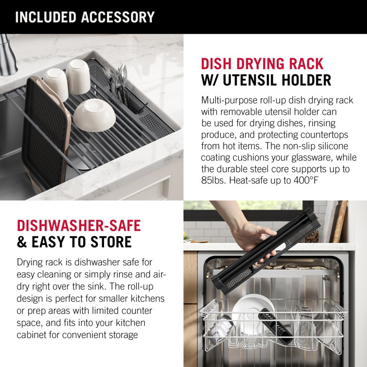 Delta 27" Stainless Steel Undermount Workstation Kitchen Sink with Accessories