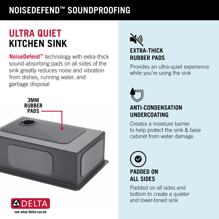 Delta 27" Stainless Steel Undermount Workstation Kitchen Sink with Accessories
