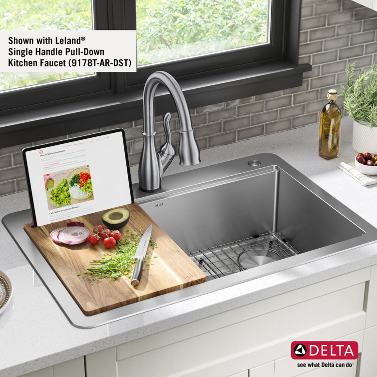 Delta Lorelai 33" Stainless Steel Workstation Kitchen Sink with Accessories