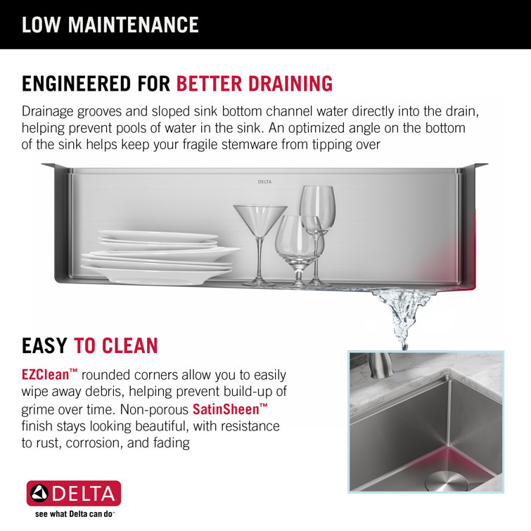 32" Stainless Steel Single Bowl Drop-in Kitchen Sink with Drainboard