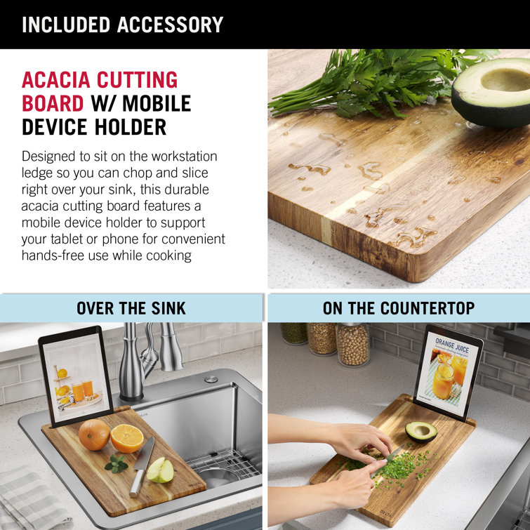 Stainless Steel Single Bowl Workstation Kitchen Sink with Accessories