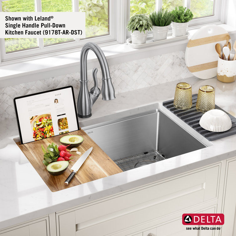 30-Inch Stainless Steel Undermount Single Bowl Workstation Sink