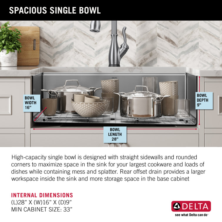 30-Inch Stainless Steel Undermount Single Bowl Workstation Sink