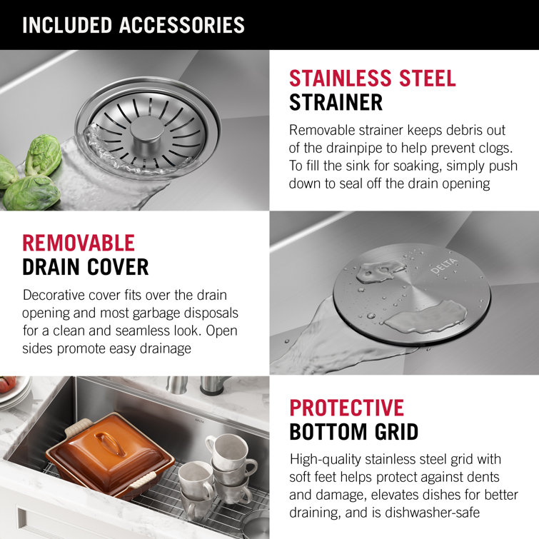 30-Inch Stainless Steel Undermount Single Bowl Workstation Sink