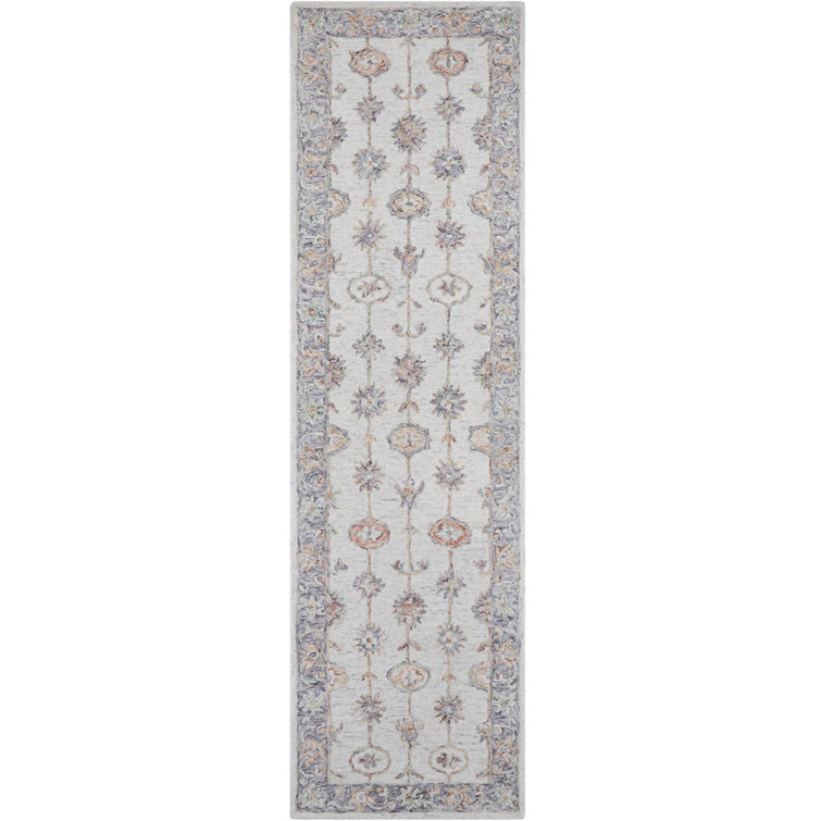 Eco-Friendly Hand-Tufted Wool Cream & Lavender Persian Area Rug