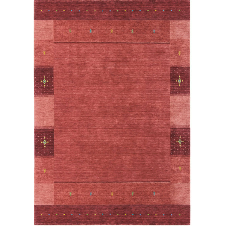 Lori Tribal Inspired Red Wool 3' x 5' Handwoven Area Rug