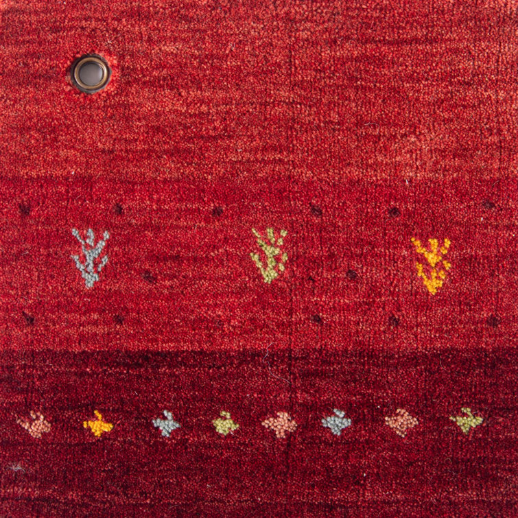 Lori Tribal Inspired Red Wool 3' x 5' Handwoven Area Rug