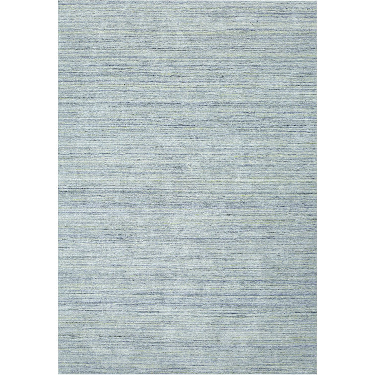 Handmade Blue and Gray Rectangular Area Rug