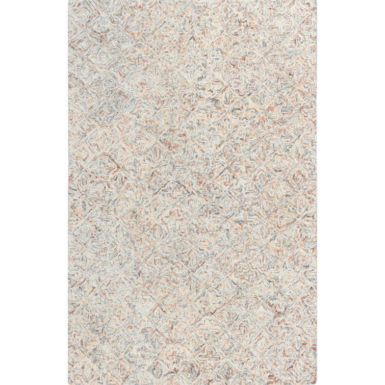 Barranco Hand-Tufted Wool Gray and Orange Runner Rug