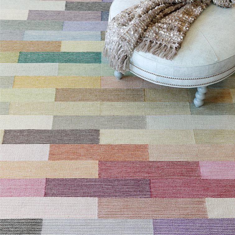 Handwoven Multicolor Geometric Wool Rectangular Area Rug 8' x 10'