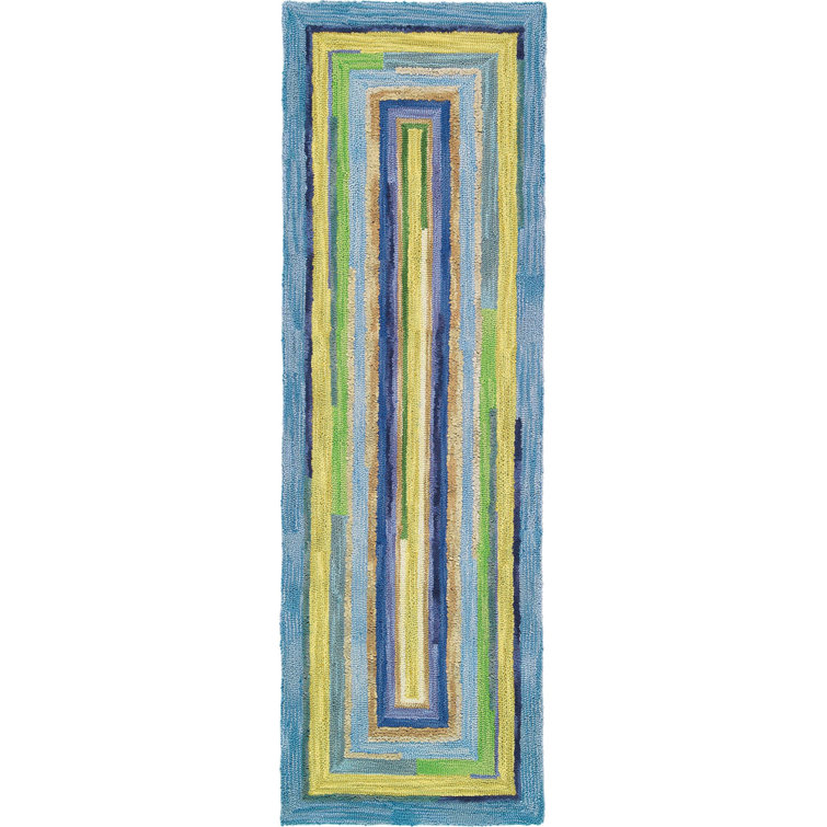 Sky Blue Handmade Tufted Wool Area Rug 9' x 13'