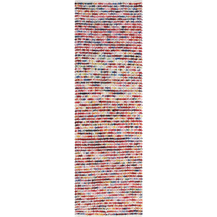Handwoven Multicolor Wool and Cotton Stripe Runner Rug