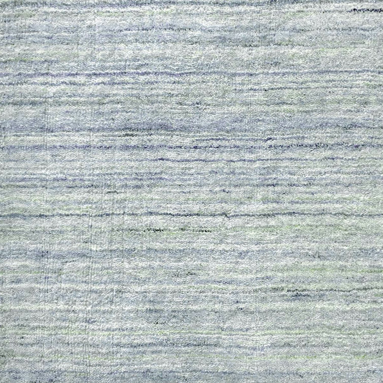 Handmade Blue and Gray Rectangular Area Rug