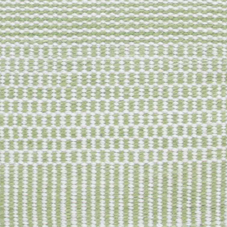 Somner Handmade Green Stripe Synthetic Runner Rug 2'6" x 8'