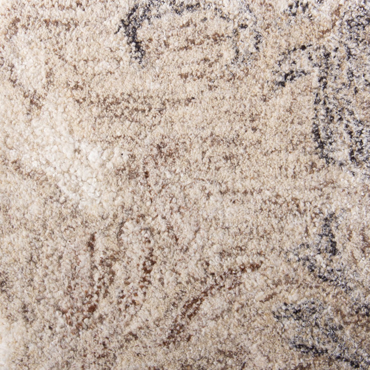 Gray and Beige Hand-Tufted Wool and Viscose 4' x 6' Area Rug