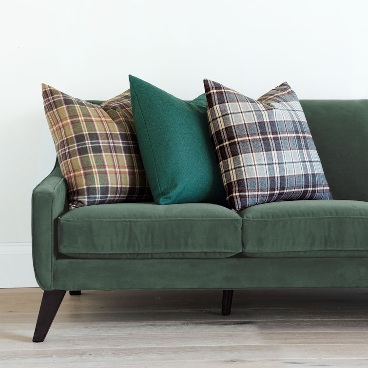 Forest Green Wool Blend Reversible Square Throw Pillow