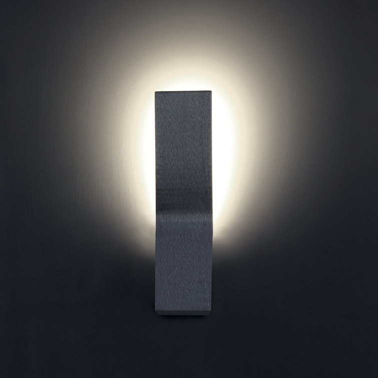 Sleek Pewter 11" LED Sconce with Clear Diffuser Glass and Dimmable Light
