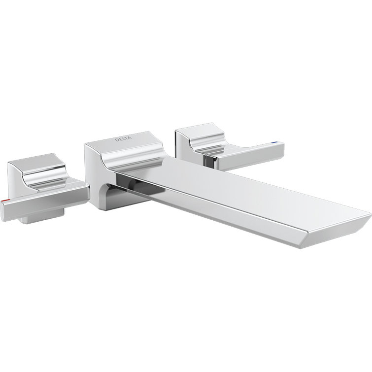 Contemporary Wall-Mounted Lumicoat Chrome Tub Faucet