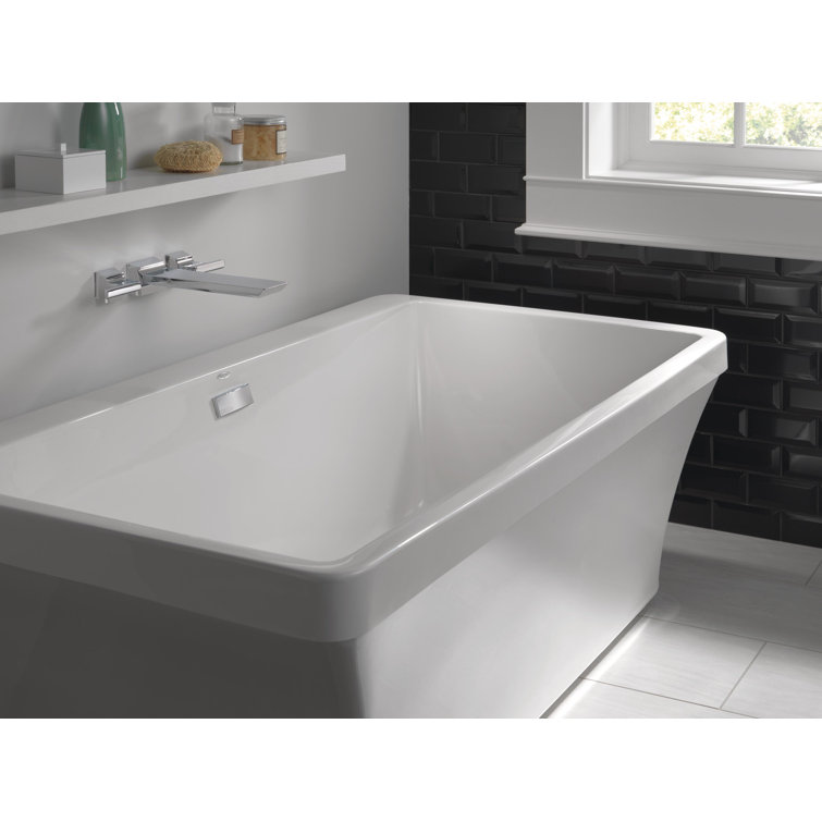 Contemporary Wall-Mounted Lumicoat Chrome Tub Faucet