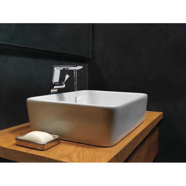 Sleek Modern Vessel Bathroom Faucet in Lumicoat Chrome