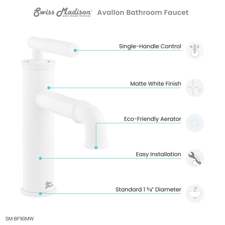 Matte White Nickel Single-Handle Bathroom Faucet