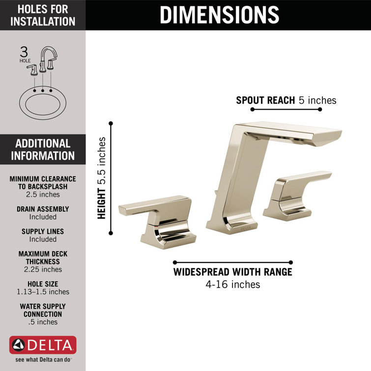 Lumicoat Polished Nickel Widespread Bathroom Faucet