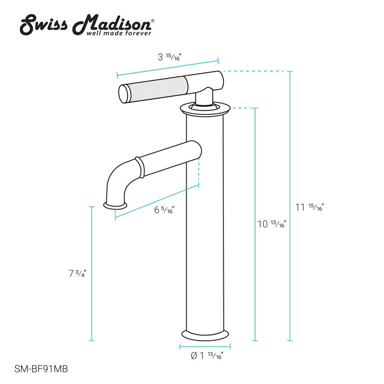 Avallon High Arc Single-Handle Bathroom Faucet in Matte Black