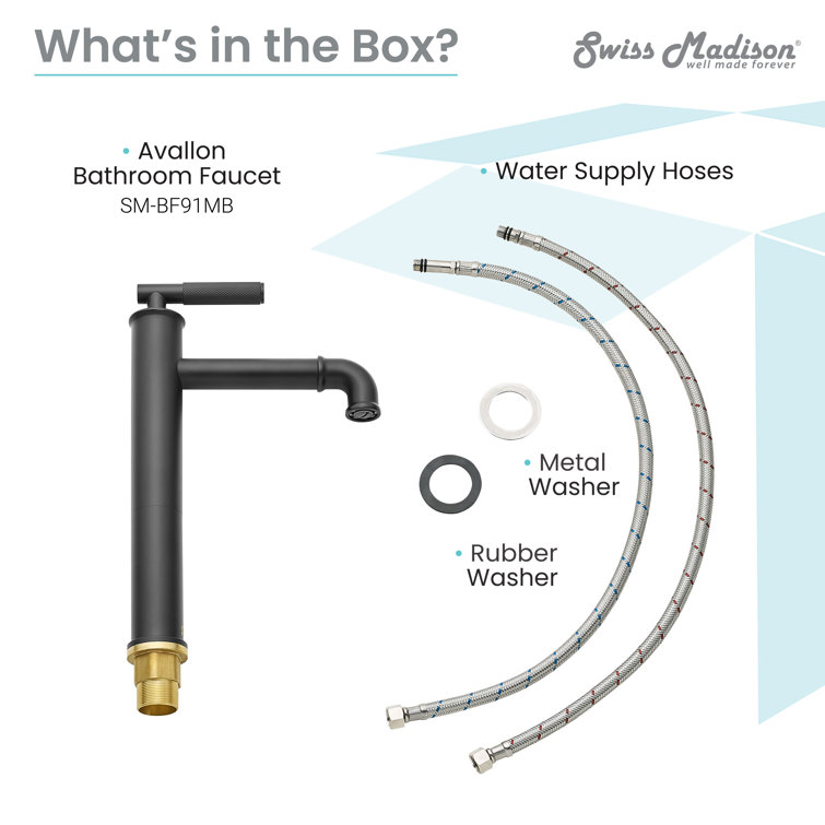 Avallon High Arc Single-Handle Bathroom Faucet in Matte Black