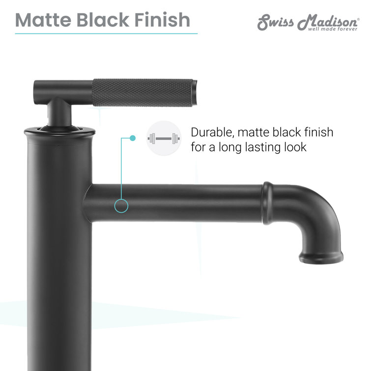 Avallon High Arc Single-Handle Bathroom Faucet in Matte Black
