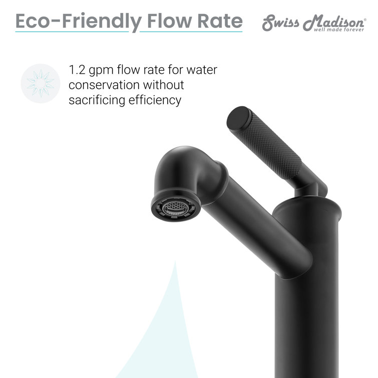 Avallon High Arc Single-Handle Bathroom Faucet in Matte Black