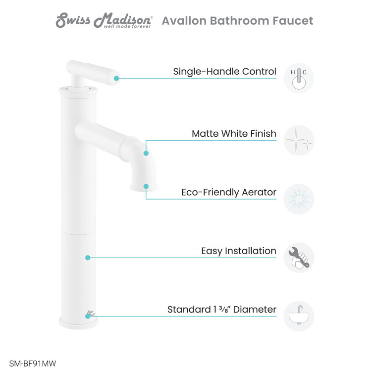 Matte White Nickel Single-Handle High Arc Bathroom Faucet