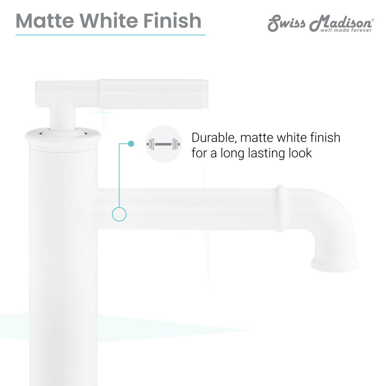 Matte White Nickel Single-Handle High Arc Bathroom Faucet